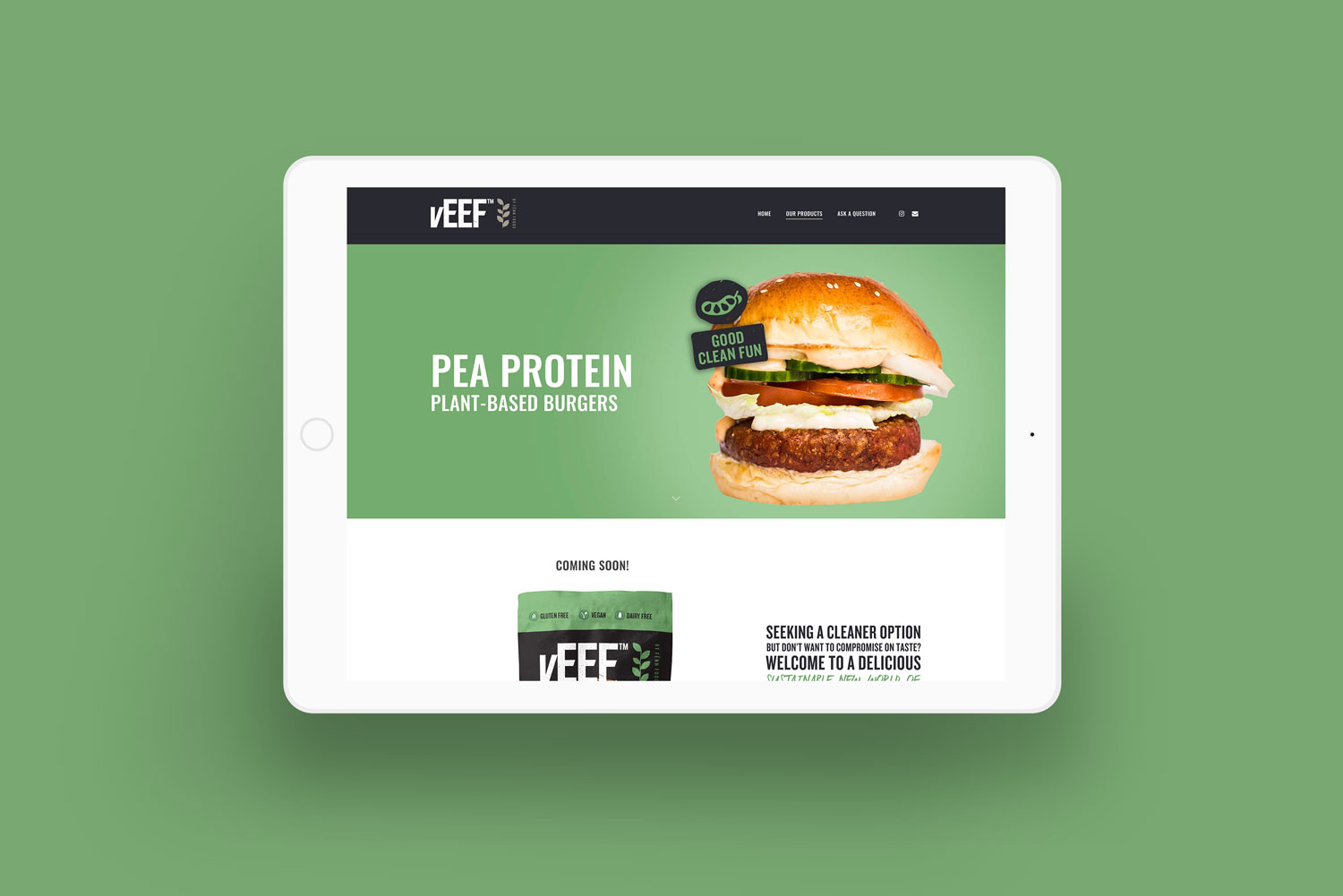 veef pea protein product website design