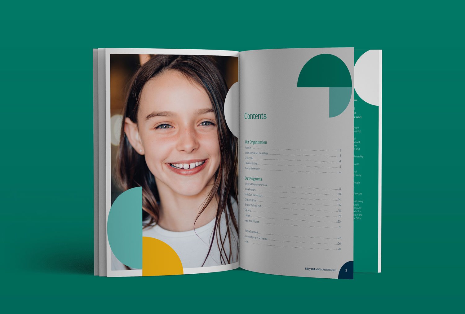 silky oaks annual report design